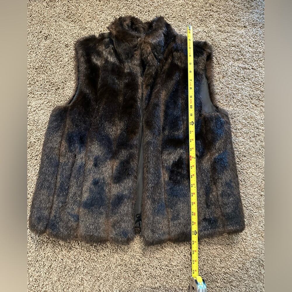 Faux Fur Vest in Rich Brown - Picture 2 of 6
